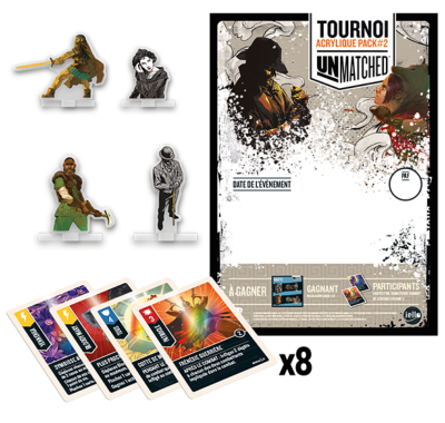 IELLO - Unmatched : Kit Tournoi  Acrylic #2 (Foils+Poster+Acrylic)